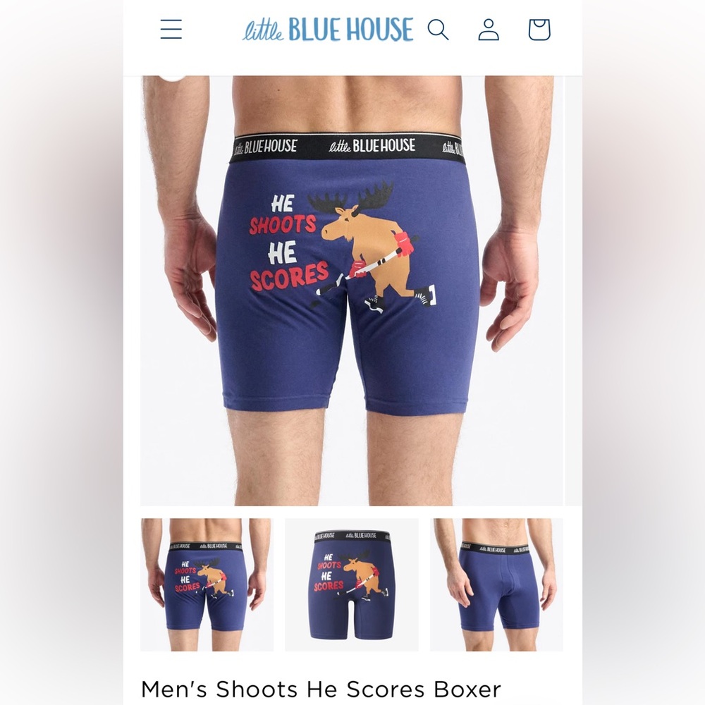 Little Blue House "He Shoots He Scores" boxer briefs